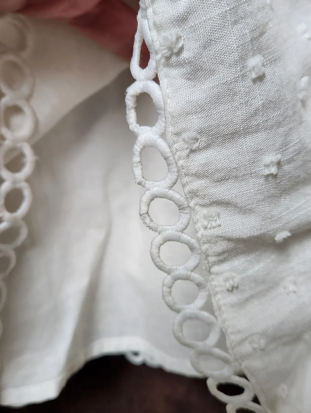 Lush Off-White Dot Textured Spaghetti Strap Slip Dress - Picture 6 of 10